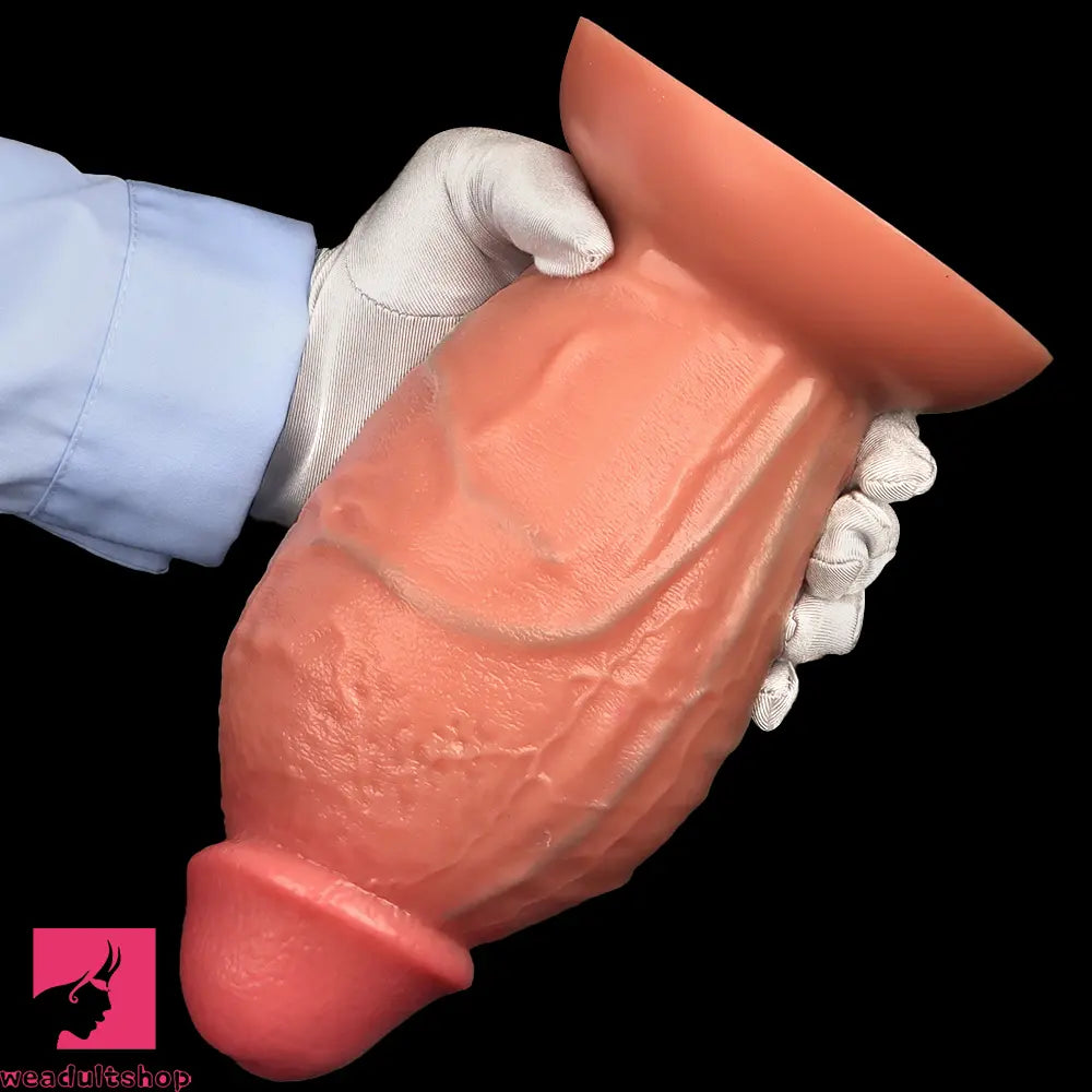 8.85in Liquid Silicone Dual Hardness Super Large Thick Cock Flexible Dildo