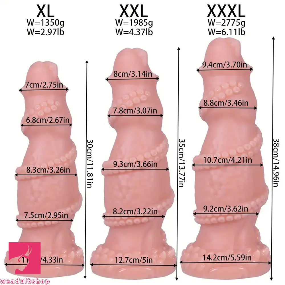 7.08in 8.46in 10.03in 11.81in 13.77in 14.96in Fantasy Big Fat Monster Dildo