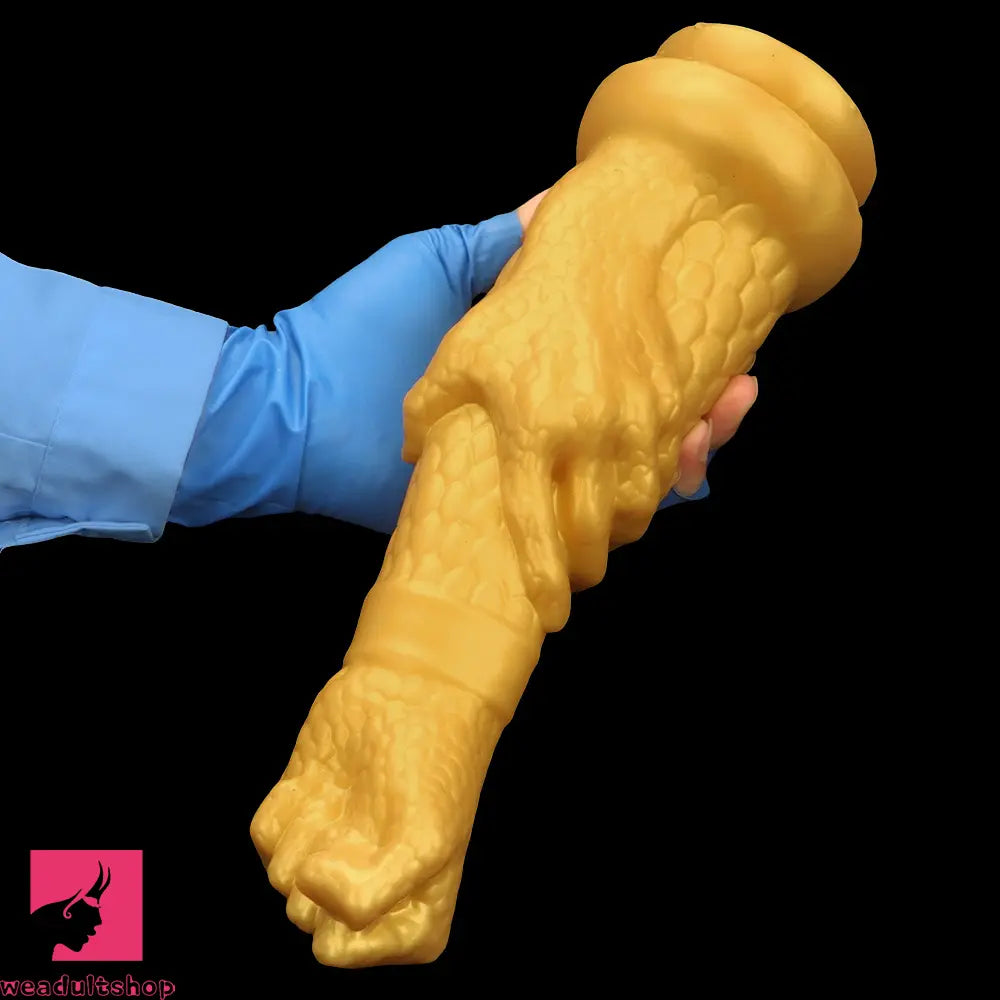 13in Golden Silicone Fist Large Prosthetic Arm Hand Dildo For Fist Hand