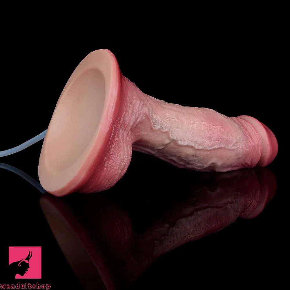 7.05in Inner Hardness Outer Flexible Dual Density Silicone Ejaculating Dildo