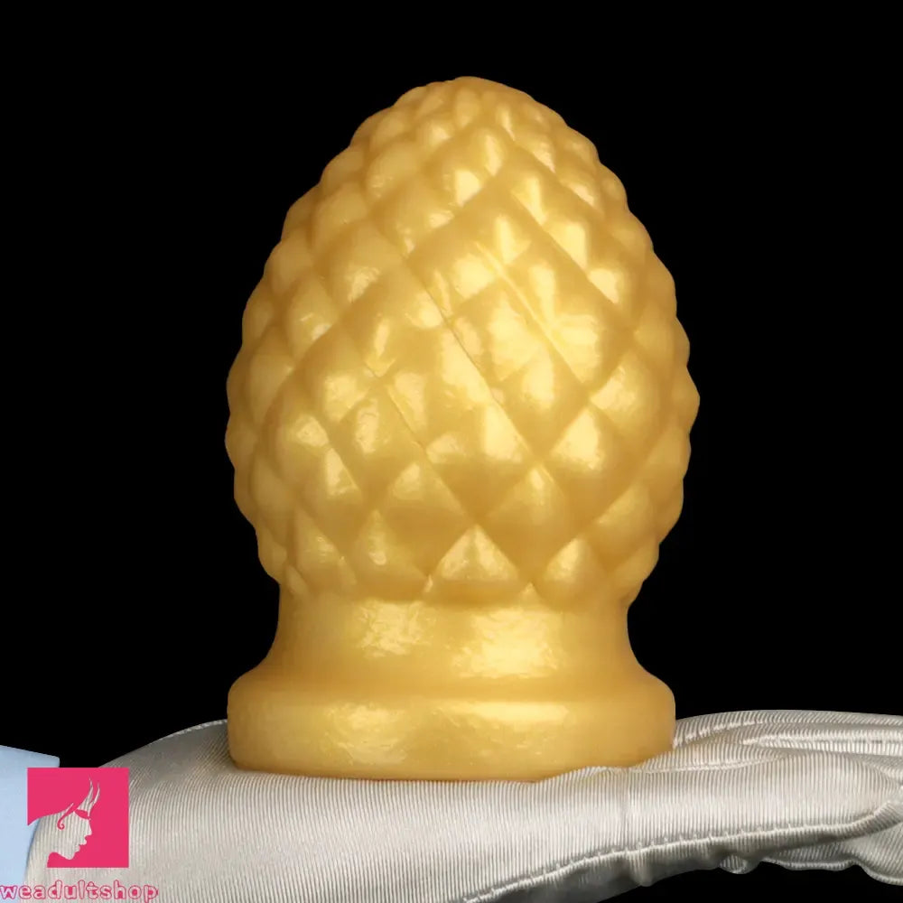 2.95in 4.52in Newbie Gold Silicone Soft Suction Cup Mini Anal Plug Dildo