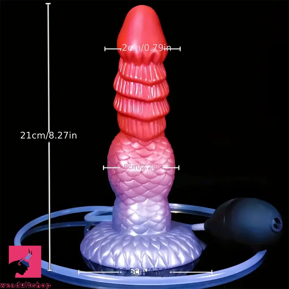 8.27in Spray Water Silicone Big Soft Squirting Fantasy Dragon Dildo