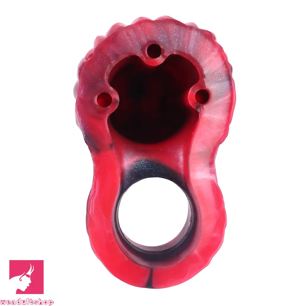 6.18in Spiked Sleeve Hollow Dildo Built-in keel Vibration Remote Penis Sleeve