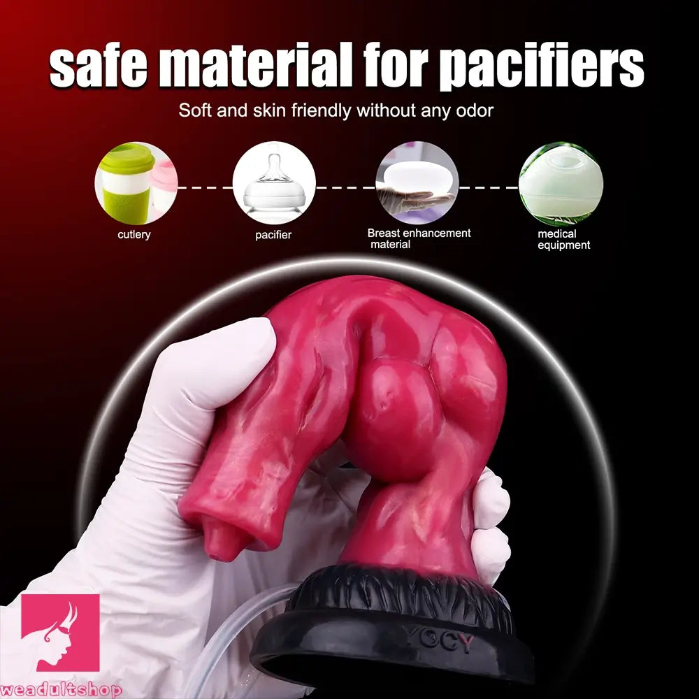 8.11in Dog Knot Silicone Soft Big Ejaculating Dildo G-Spot Stimulato Cock