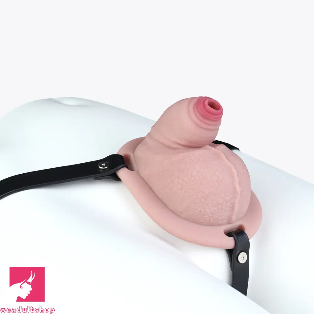 3.38in Real Hollow Chastity Cage Dildo Male Cock Female Masturbator