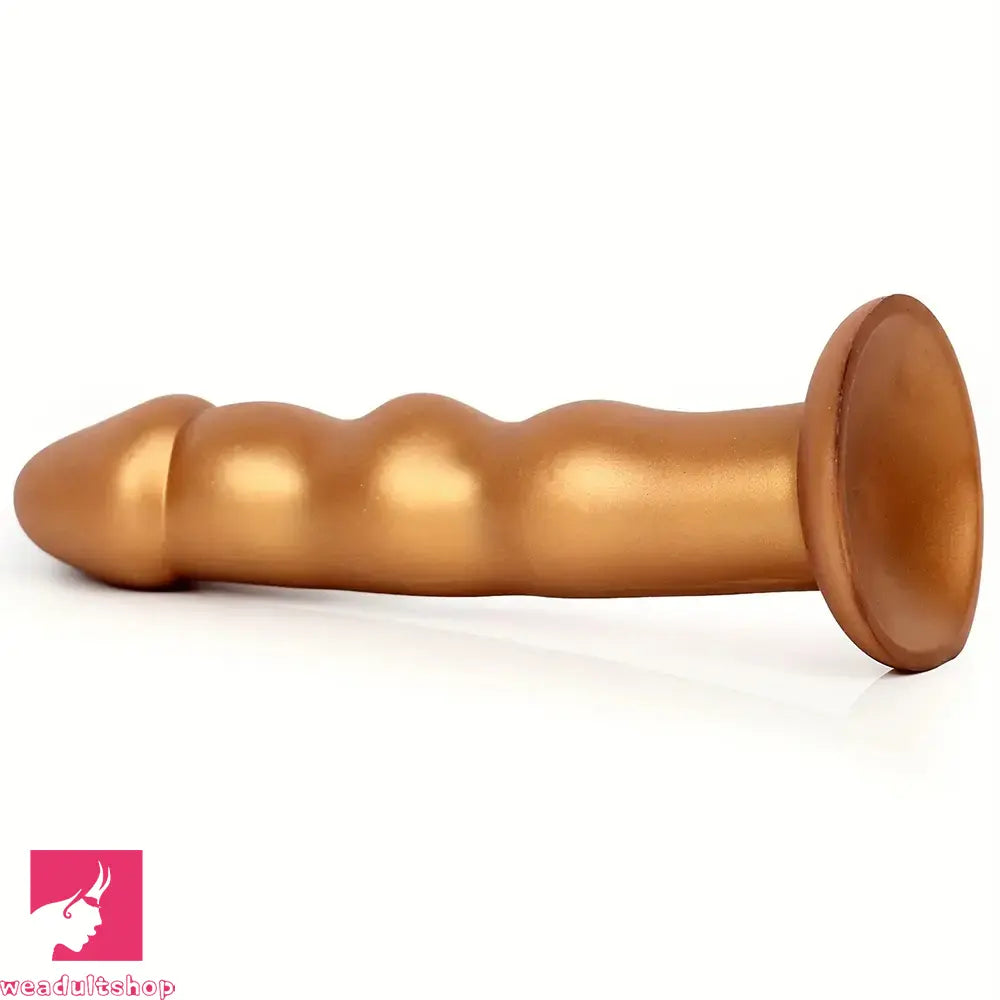7.48in Silicone Gold Anal Plug Thick Dildo With Anchor Shape Base Cock