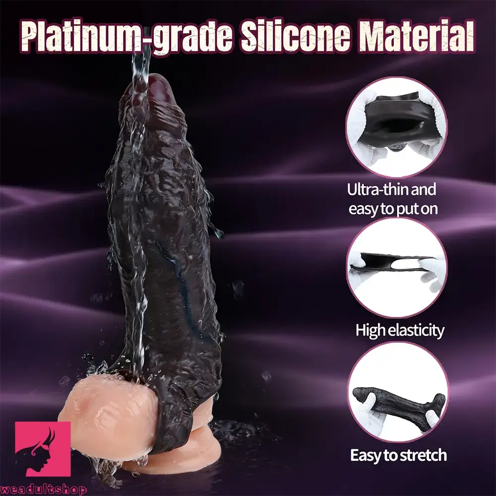 6.69in Uncut Vivid Glans Lifelike Veins Penis Sleeve Dildo Adult Love Toy