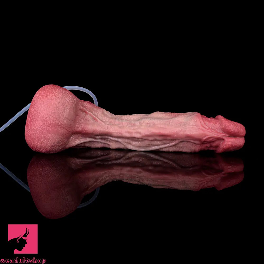 10.12in Couple Sex Game Toy Dual Density Silicone Ejaculating Real Dildo