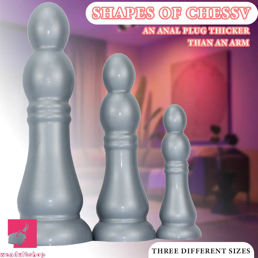 7.04in 9.84in 12.79in Chess Shape Thick Anal Plug Dildo Clitoral Love Toy