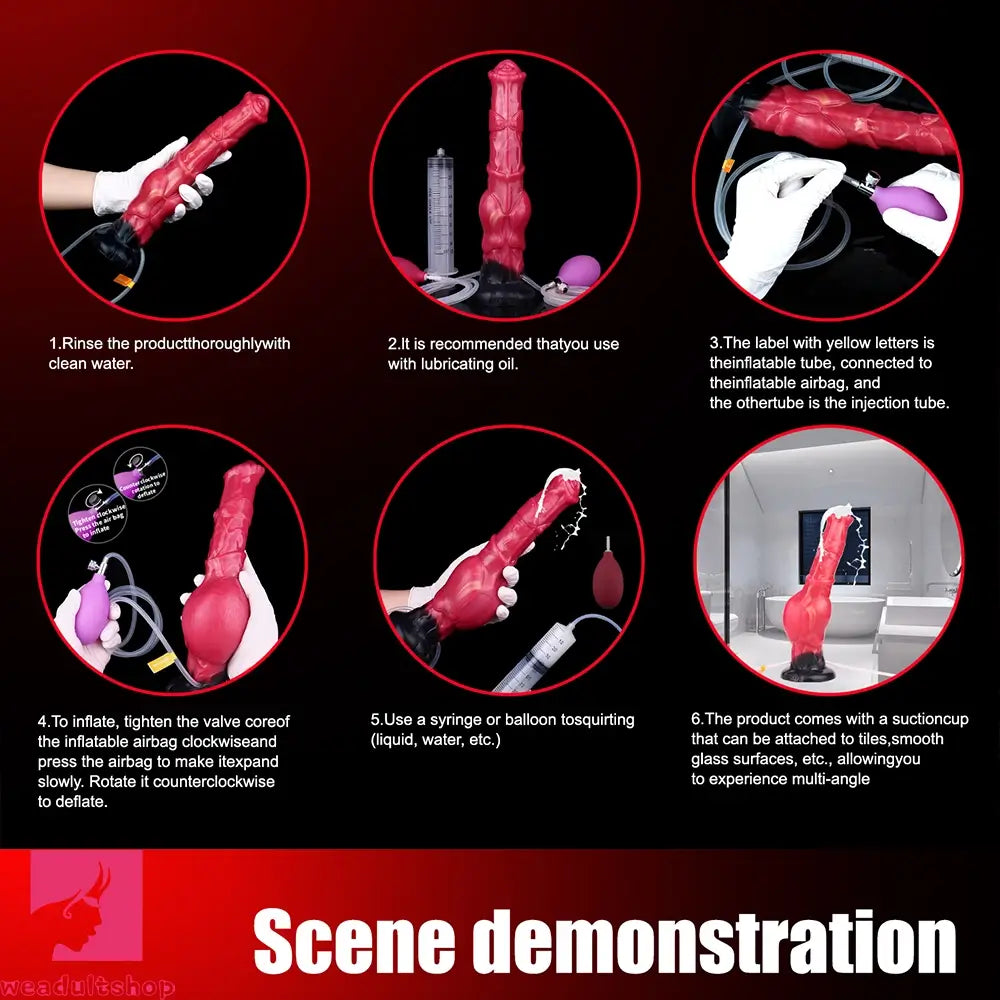 11.7in Fantasy Knotted Silicone Soft Big Ejaculating Horse Cock Dildo