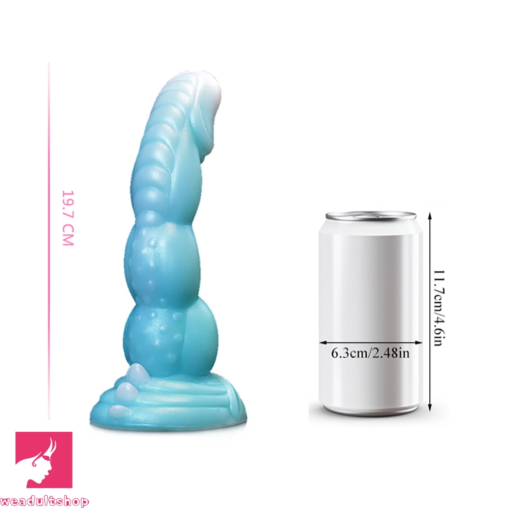 7.08in 9.05in Dinosaur Luminous Monster Soft Prostate Glowing Dildo