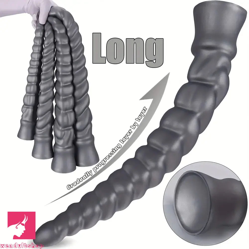 13.77in 15.74in 17.71in 19.68in Long Screw Anal Whip Huge Clit Soft Dildo
