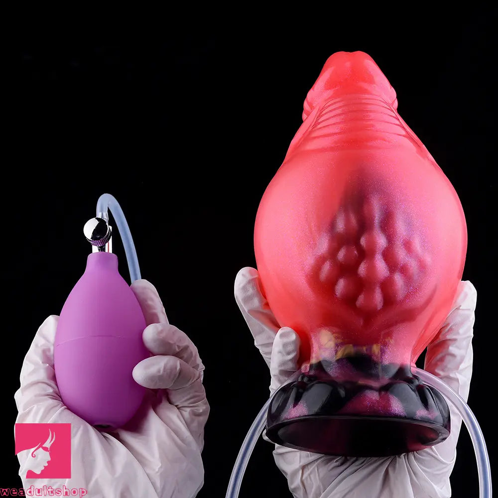 5.51in Fantasy Odd Silicone Soft Inflatable Spraying Water Dildo For Anus