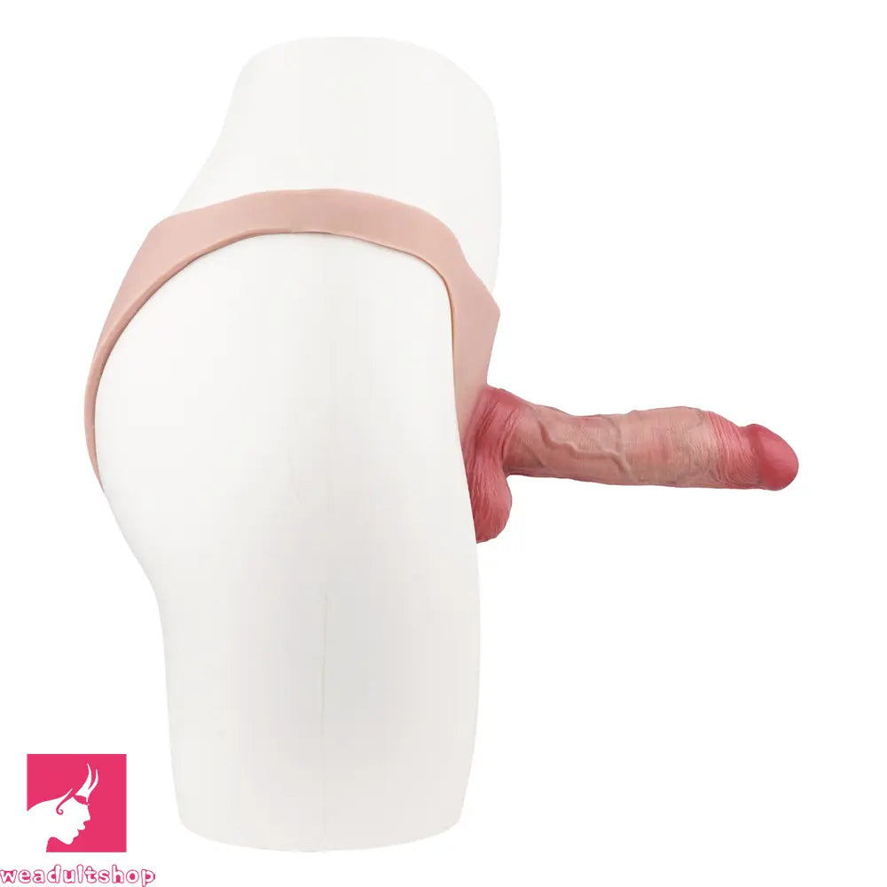 8.11in Realistic Feeling Skin Hollow Sleeve Cock Strap on Dildo Sex Toy