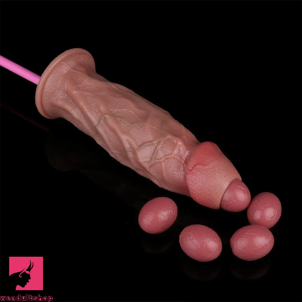8.66in Egg Laying Real Fantasy Soft Silicone Dildo For Women Men Cock