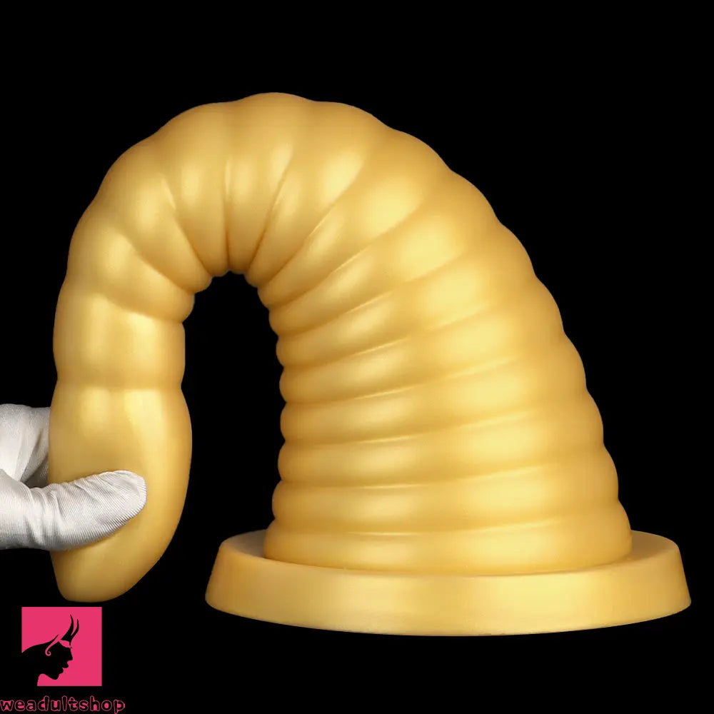 10.23in 14.56in Large Thread Gold Silicone Pagoda Thick Large Anal Dildo