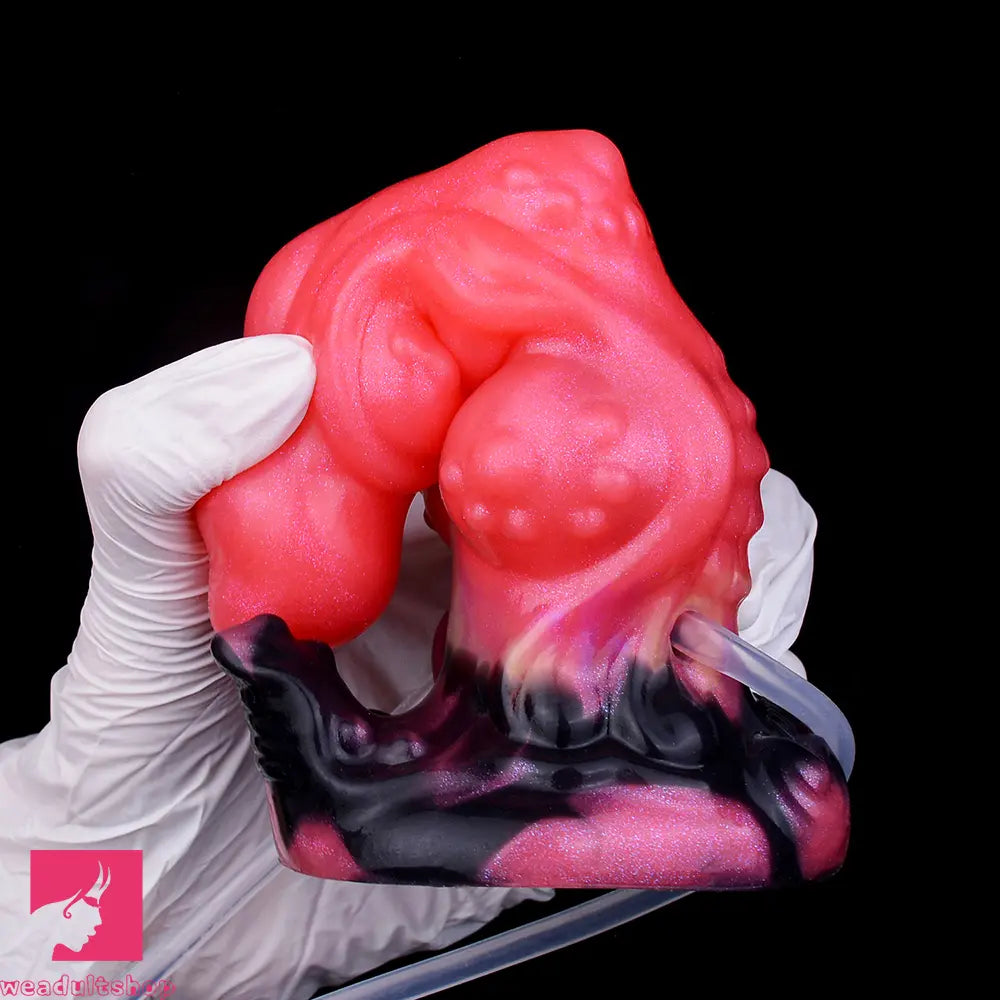 5.91in Odd Knot Spiked Silicone Soft Inflatable Spraying Squirting Real Dildo