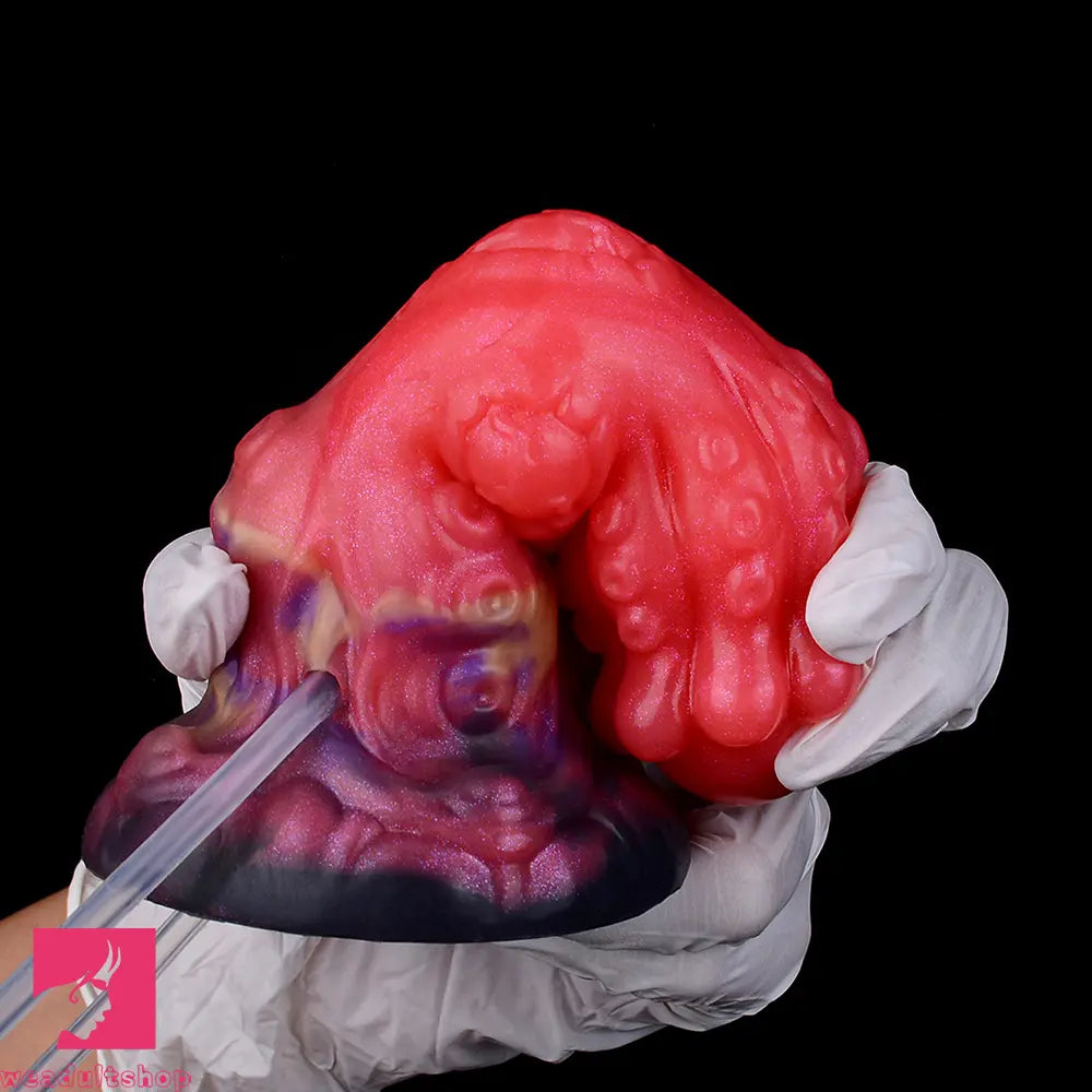 5.91in Fantasy Weird Silicone Soft Inflatable Spraying Water Dildo For Sex