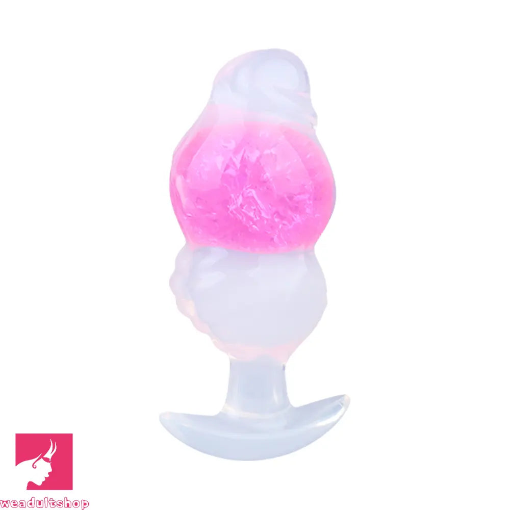 5.63in Luminous Silicone Anal Beads Dildo Anal Cock Toy With Anchor