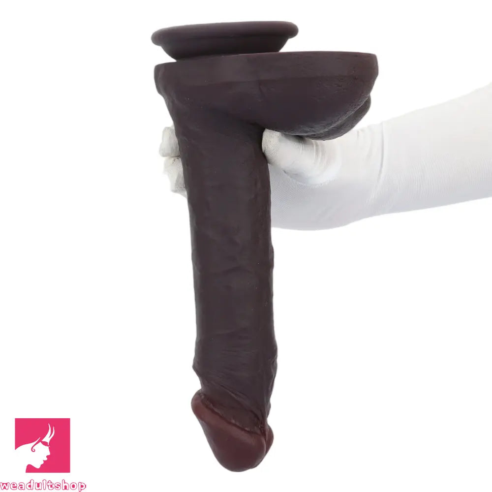10.23in Double Layer Silicone Big Dildo With Strong Suction Cup For Couples