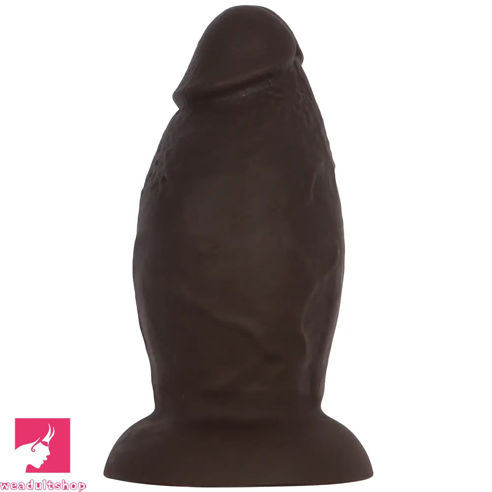 5.9in 8.66in 10.03in Coffee Eggless Large Anal Plug Penis Silicone Anal Dildo