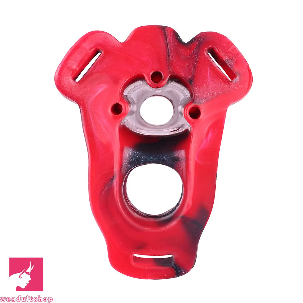 5.62in Hollow Dildo Built-in Keel Vibration Remote Strapon Animal Penis Sleeve