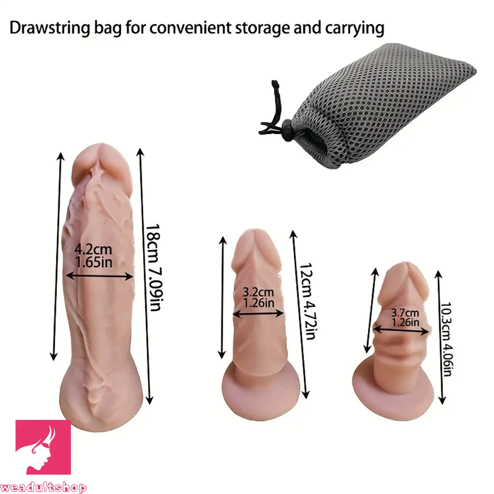 4.06in 4.72in 7.09in Removable Triple Ended Soft Silicone Strap on Dildo