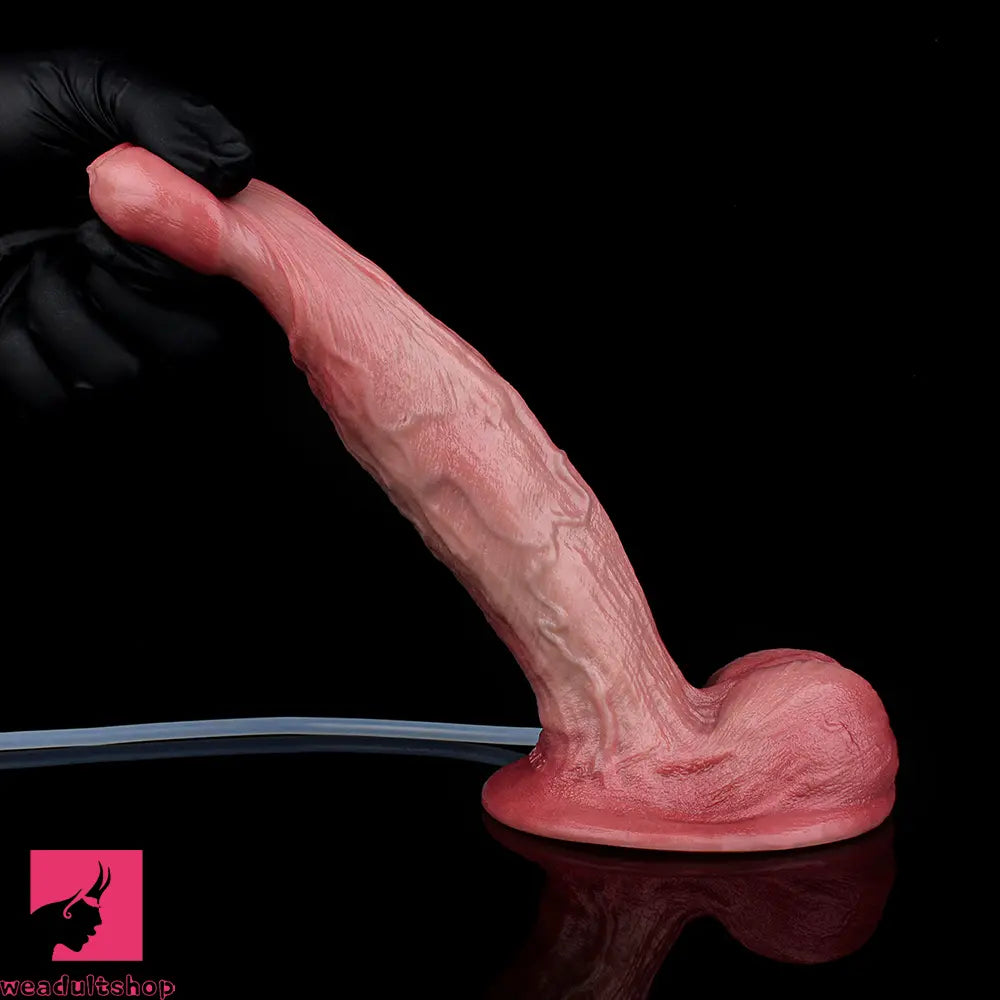 6.26in Dual Density Silicone Ejaculating Dildo For Couple Foreplay Cock