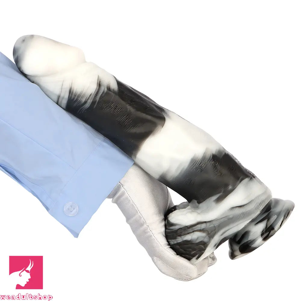 13.38in Black White Mixed Color PVC Extra Huge Long Thick Male Dildo