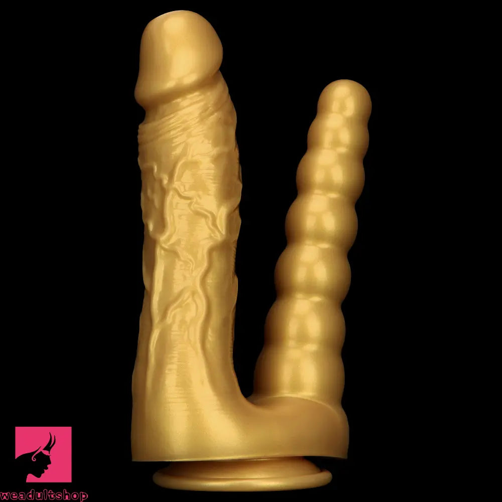 7.87in 10.43in Large Silicone Double-ended Dildo Soft Clit Masturbator