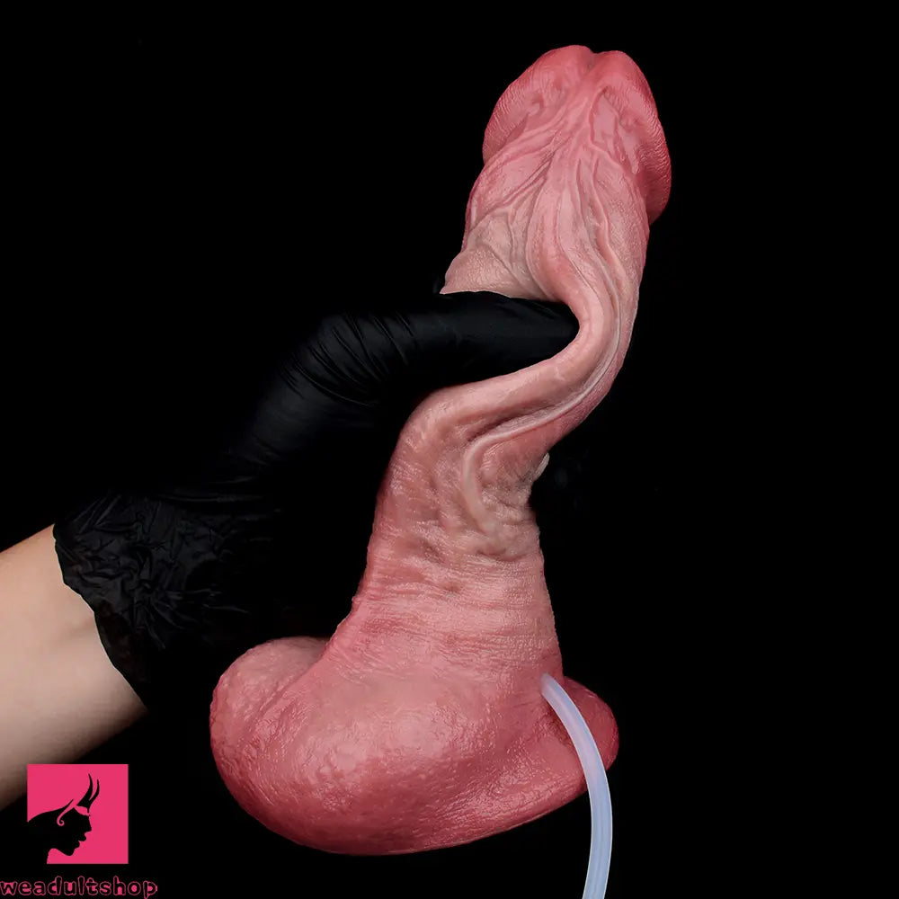 7.36in Realistic Vessel Texture Dual Density Silicone Ejaculating Dildo