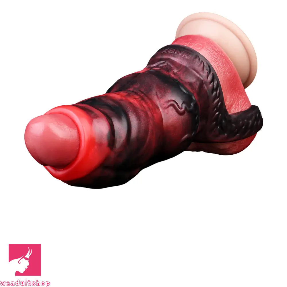 3.62in 4.72in 5.51in 6.69in Knot Animal Soft Dildo Sleeve Penis Extender