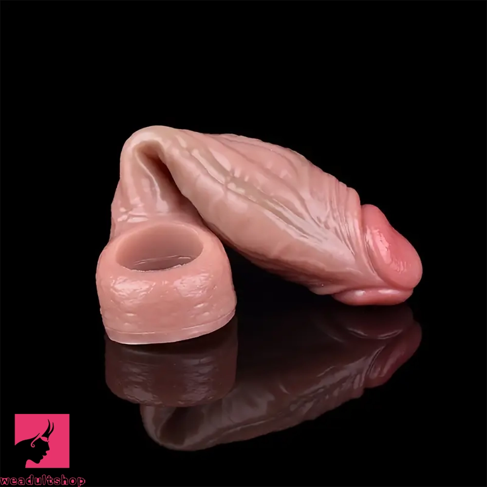 5.5in 6.3in 6.57in 6.6in 6.7in Silicone Penis Dildo Sleeve With Penis Ring