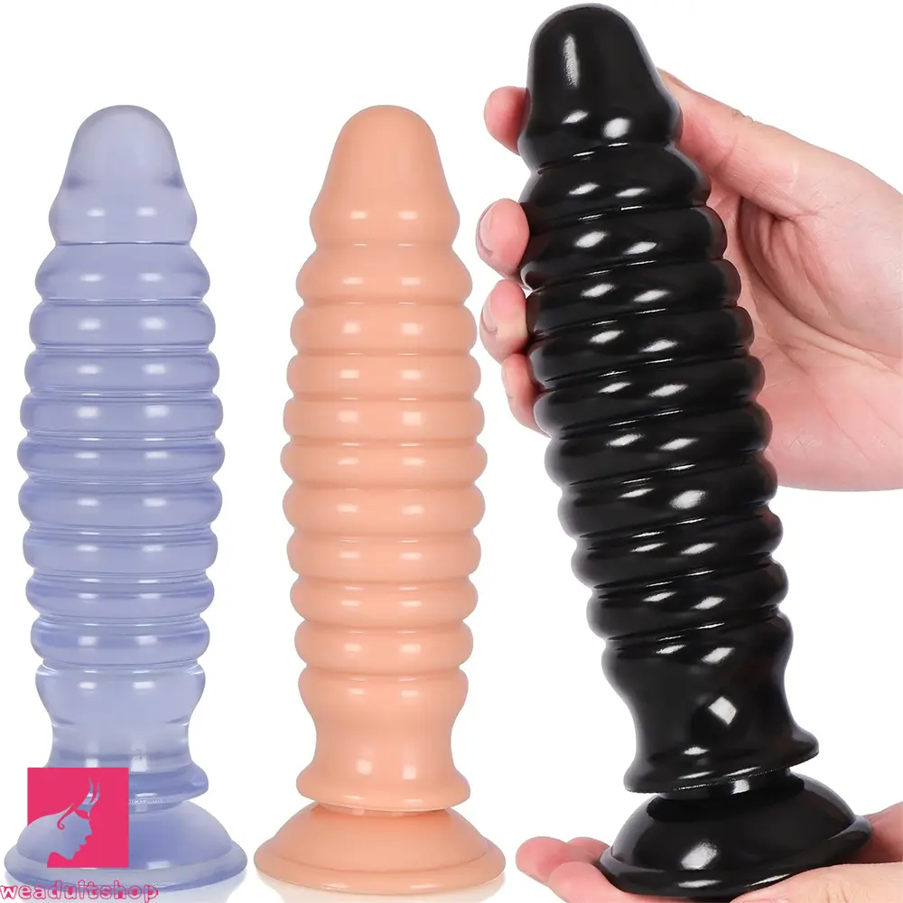 8.58in PVC Threaded Butt Plug Dildo with Suction Cup Prostate Couples