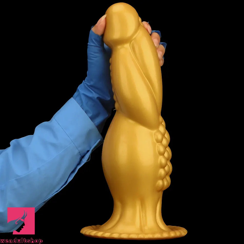 13.78in Golden Soft Silicone Big Fantasy Highquality Material Anal Dildo