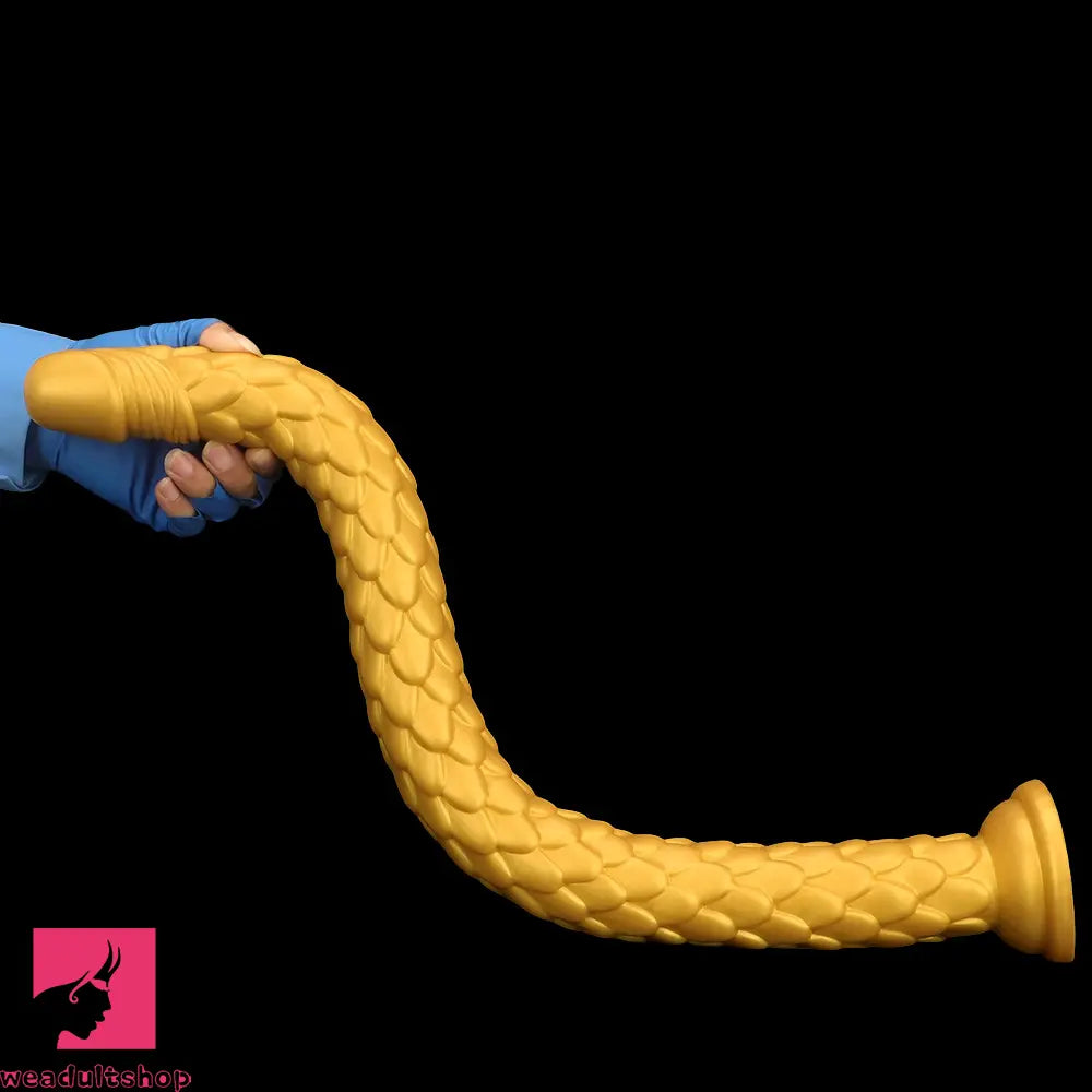 24.4in Gold Silicone Extra-long Scales Huge Dildo For Women Men Cock