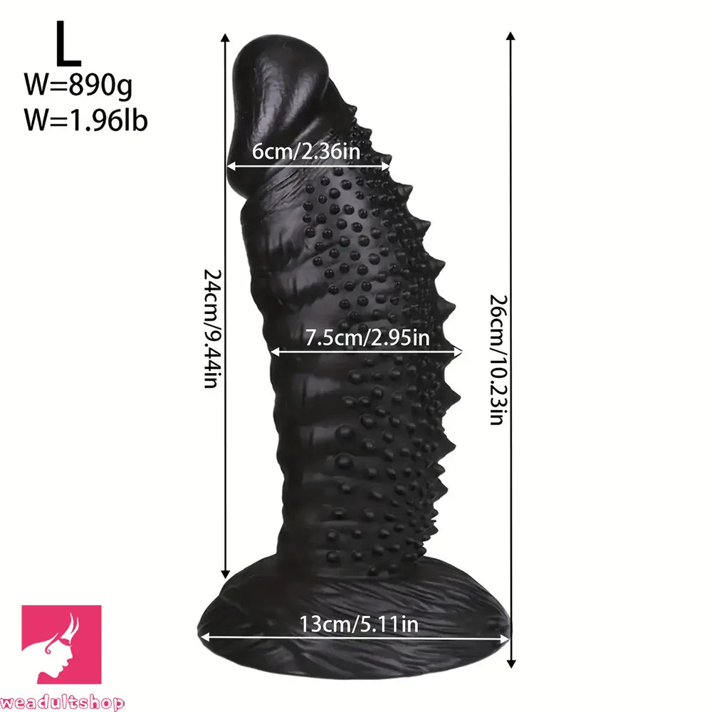 7.08in 8.66in 10.23in 11.81in 13.38in PVC Monster Large Barbed Particles Dildo