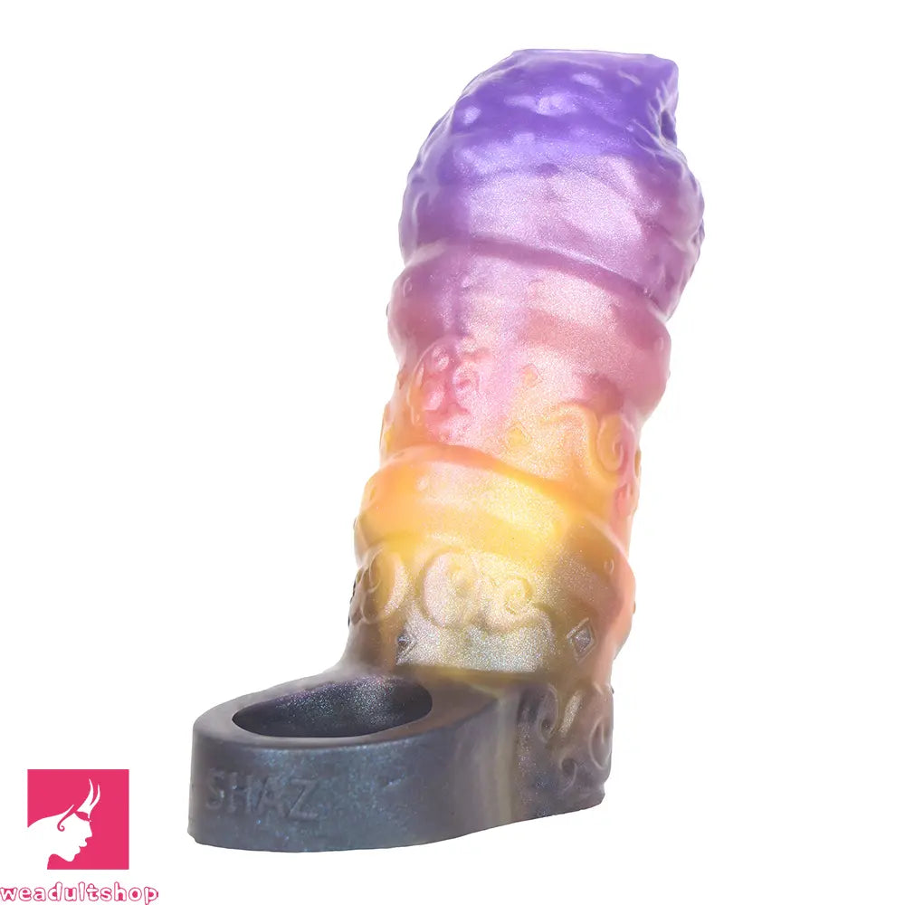 4.76in Ecan Dragon Fantasy Silicone Soft Dildo Sleeve Penis Extender