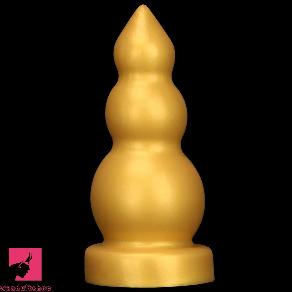 4.13in 5.91in 8.27in 10.63in Golden Soft Gourd-shaped 3-beads Dildo