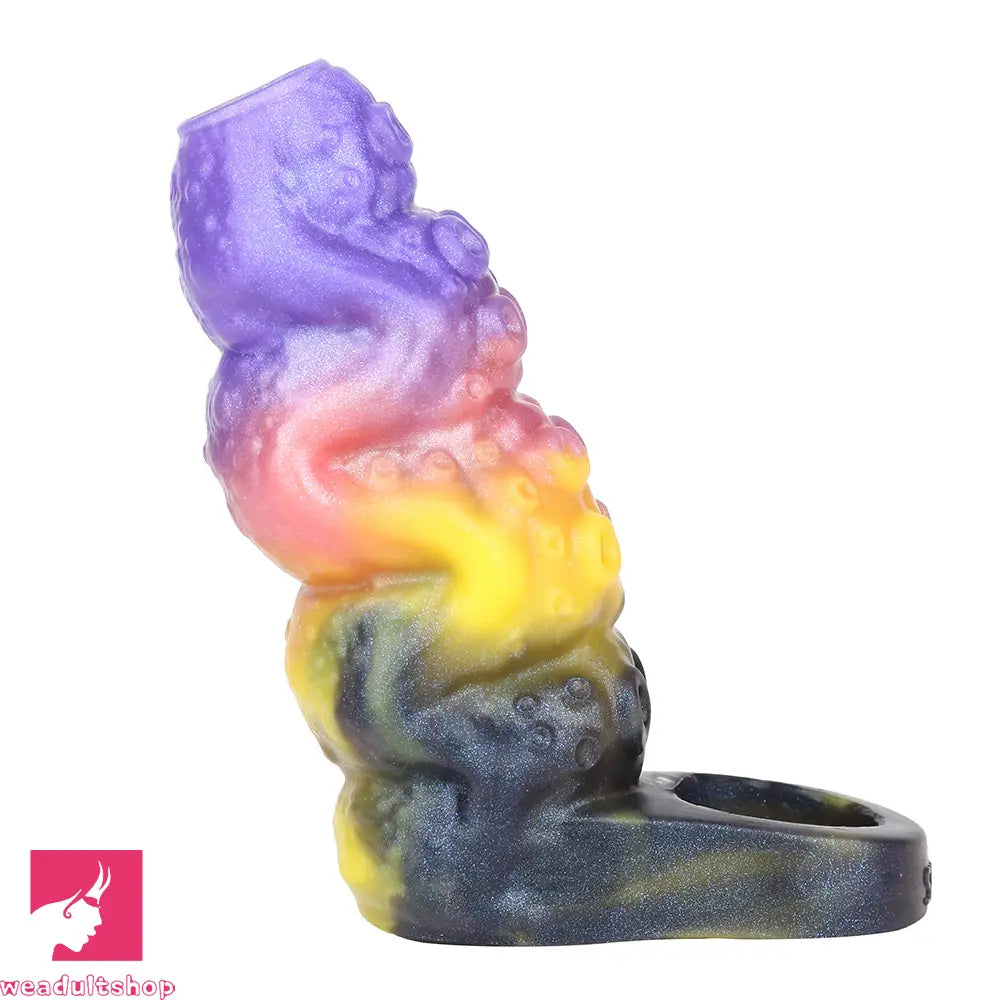 4.96in Sathos Euvoros Tentacle Silicone Soft Dildo Sleeve Penis Extender