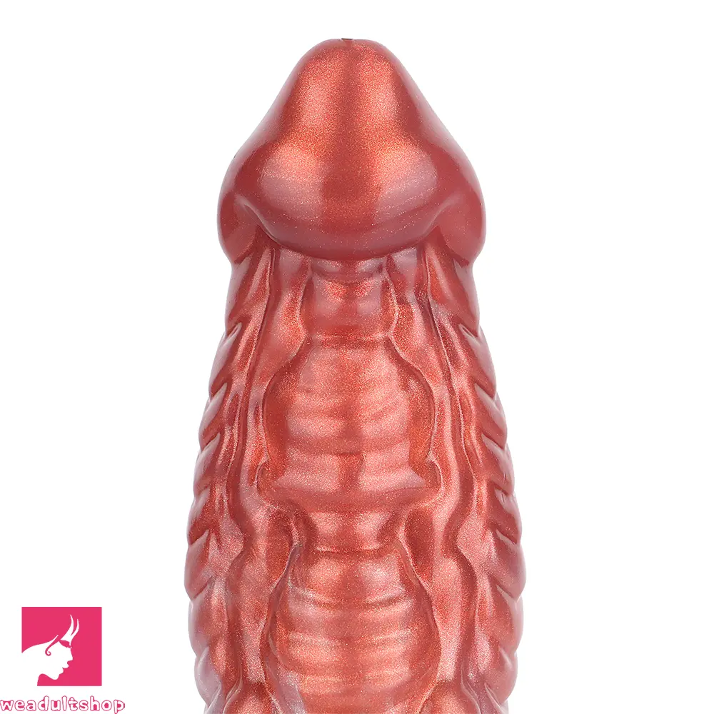 9.76in Knotted Monster Animal Double Layer Silicone Dildo Female Toy