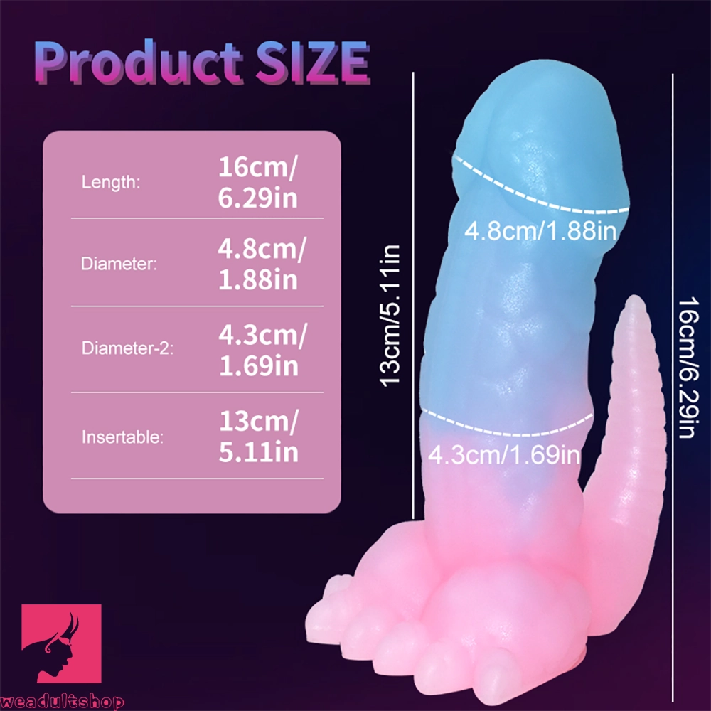 6.29in 8.46in Dinosaur Claw Luminous Dildo For Women Men Sex Prostate