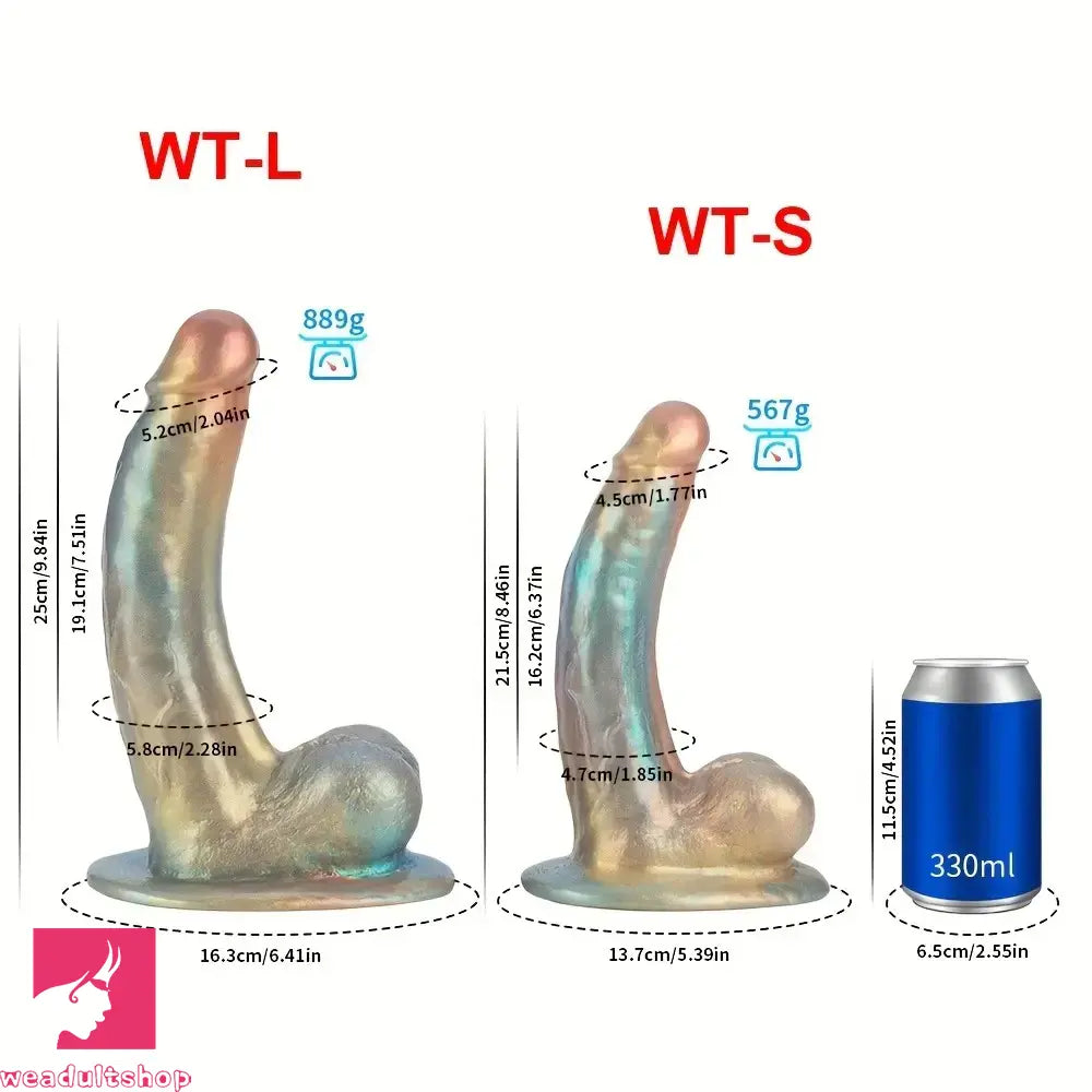 8.46in 9.84in Realistic Rainbow Fantasy Monster Soft Silicone Cock Dildo