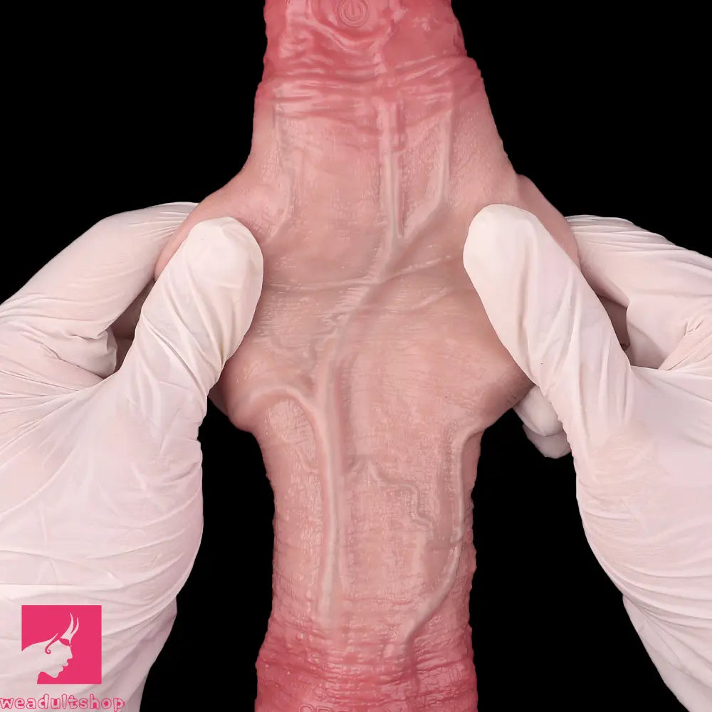 9.13in Realistic Penis Cock Dildo Big Sleeve Extender Vibrating Remote Tool