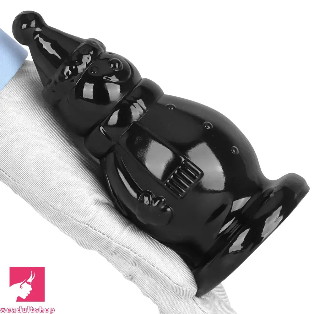 6.3in Snowman PVC Black Fantasy Odd Butt Plug Dildo For Sex Flirting