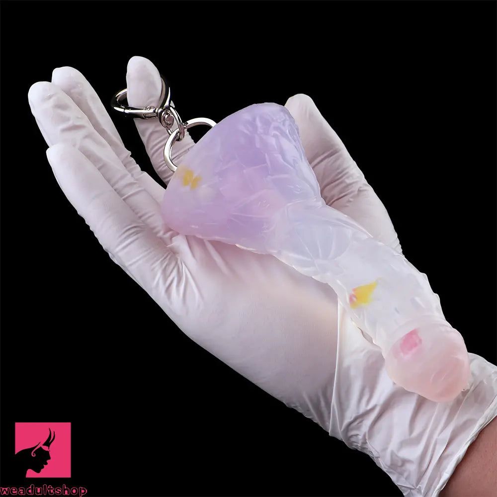 4.68in 5.9in 7.16in 8.26in Fantasy Spiked Silicone Soft Dildo With Key Chain