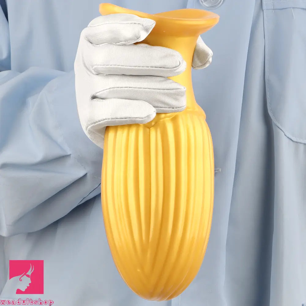 5.9in 6.7in 8.07in Liquid Silicone Thread Granules Soft Corn Gold Cock Dildo
