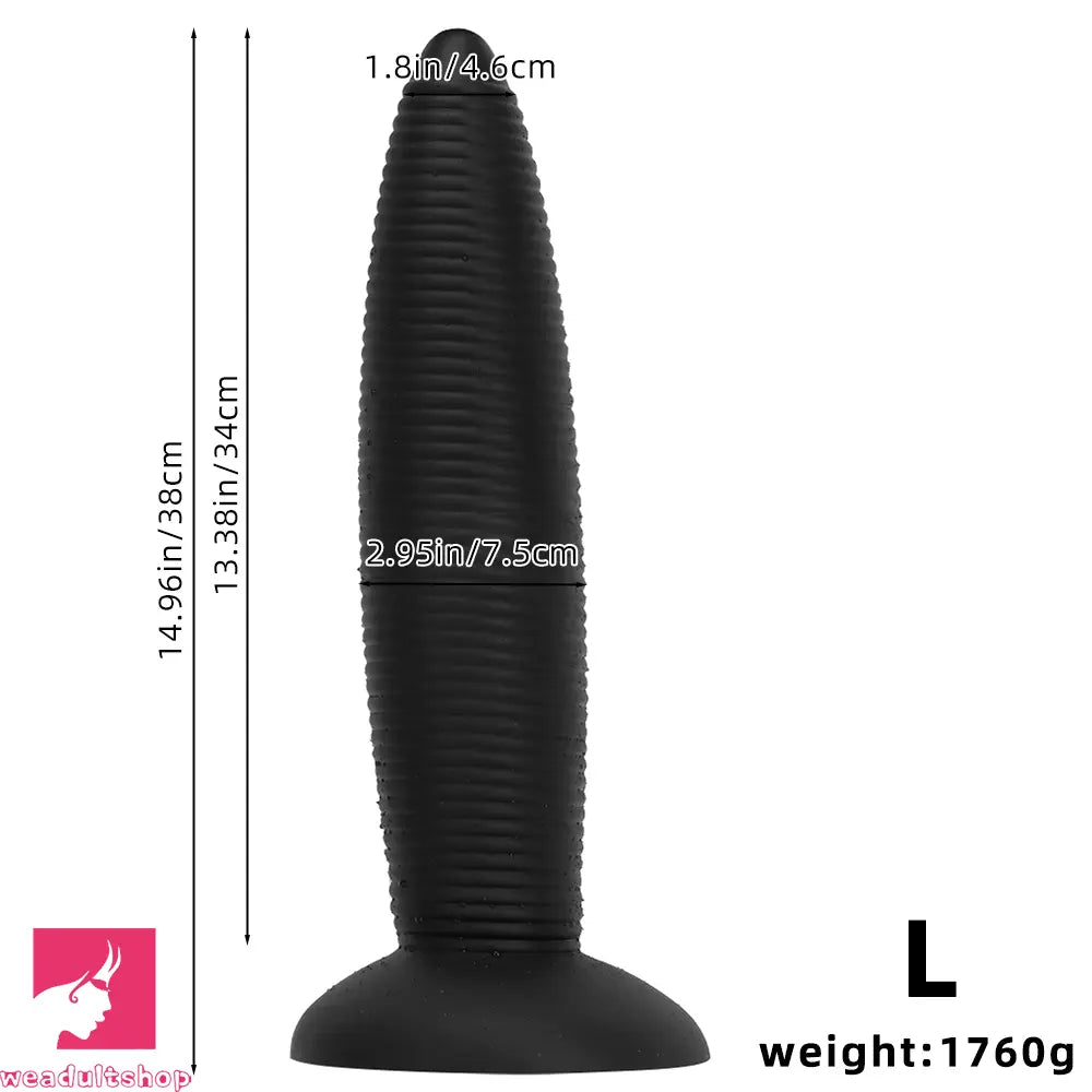 13.38in 14.96in Pointed Large Long Threaded Anal Plug Dildo For Anal Sex