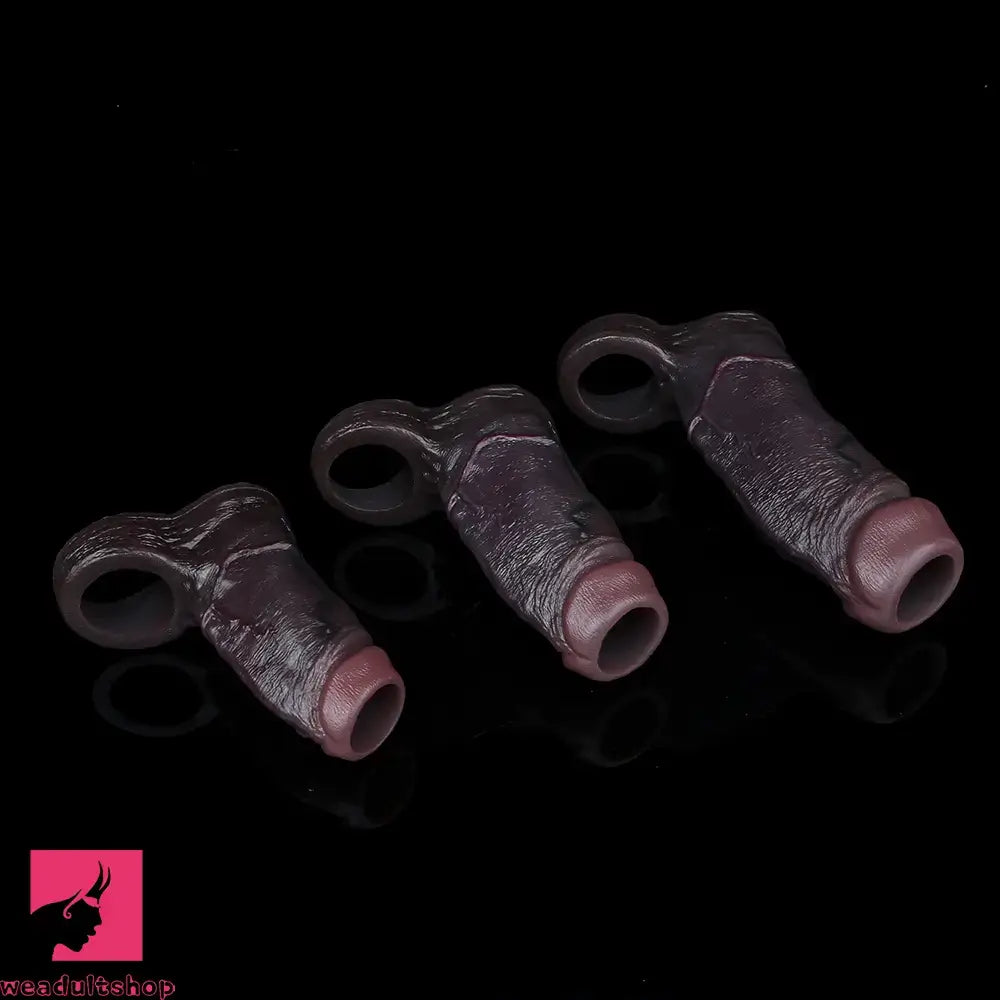 4.13in 4.92in 6.1in Real Skin-Friendly Stretchable Hollow Dildo Sleeve Toy