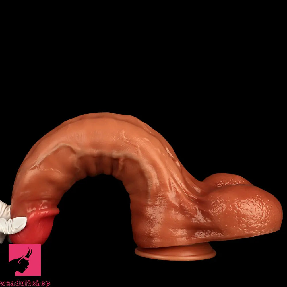 17.91in Extra Long Large Anal Liquid Silicone Dual Hardness Soft Dildo